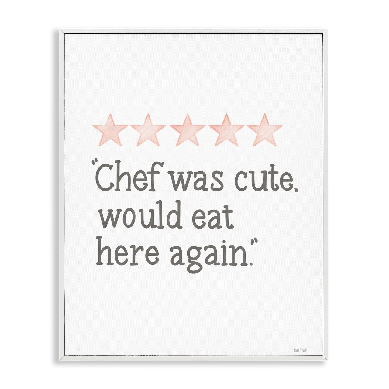 Stupell Industries Cute Chef Funny Rating Framed Giclee Wall Art Design by House Fenway